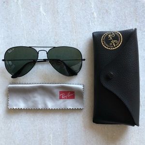 Ray Ban Polarized Black Aviators